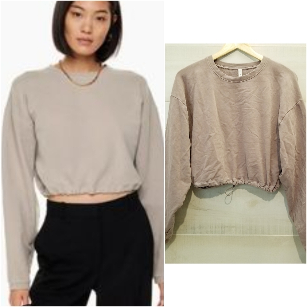 {M} The Group by Babaton Mauve Mocha Region Cinchable Crewneck Sweatshirt